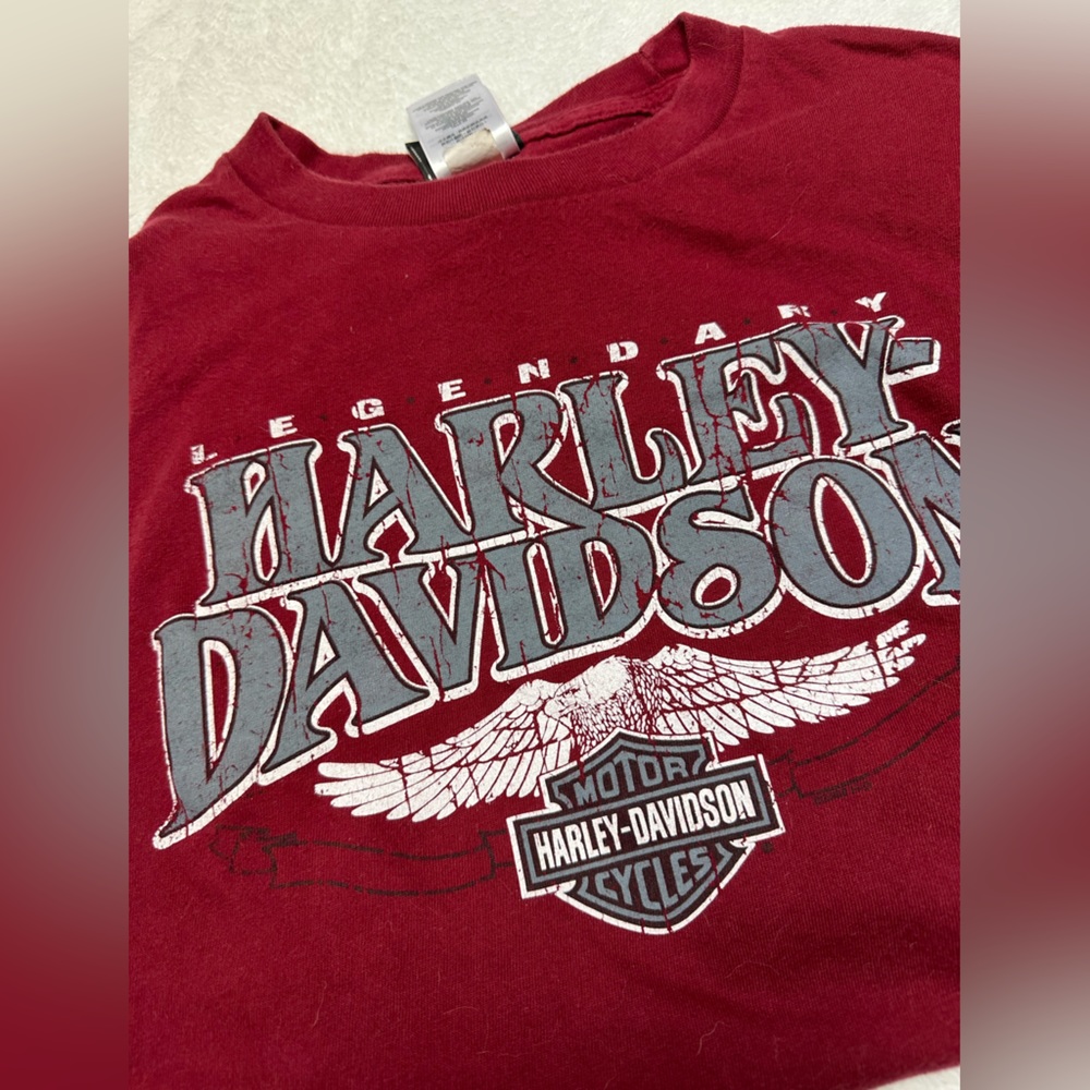 red long sleeve harley davidson tee size XL